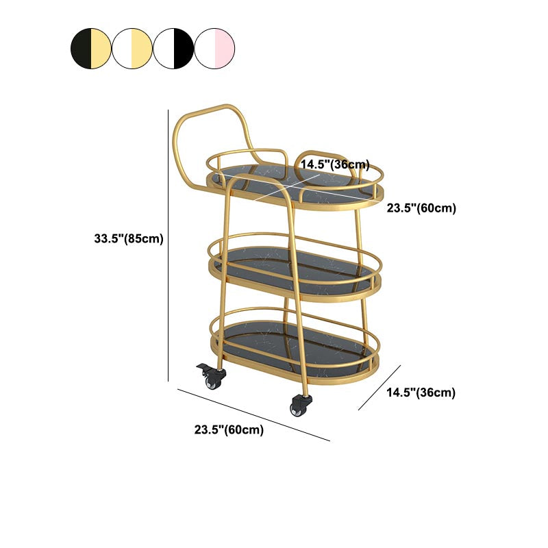 Contemporary Metal Prep Table 33.46"H Rolling Prep Table for Dining Room