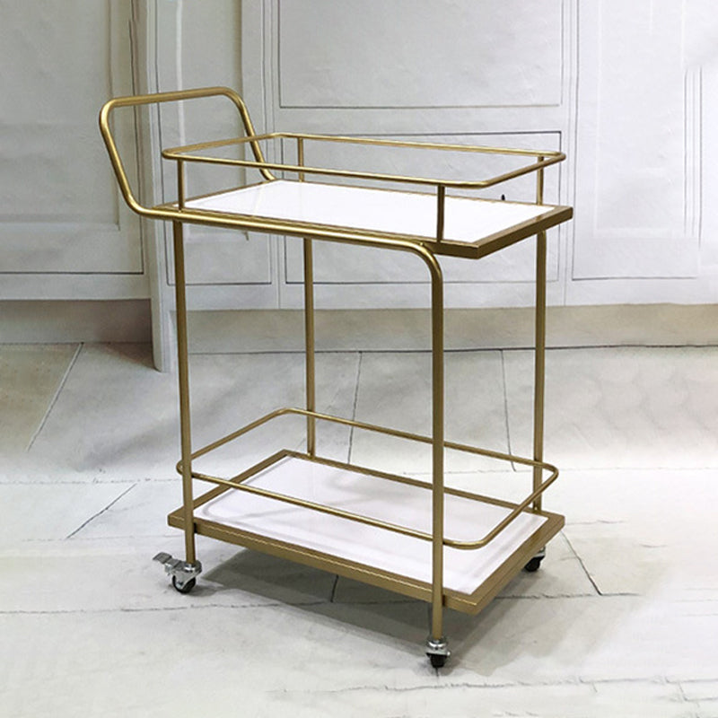 Contemporary 33.86"H Metal Prep Table Rolling Prep Table for Dining Room