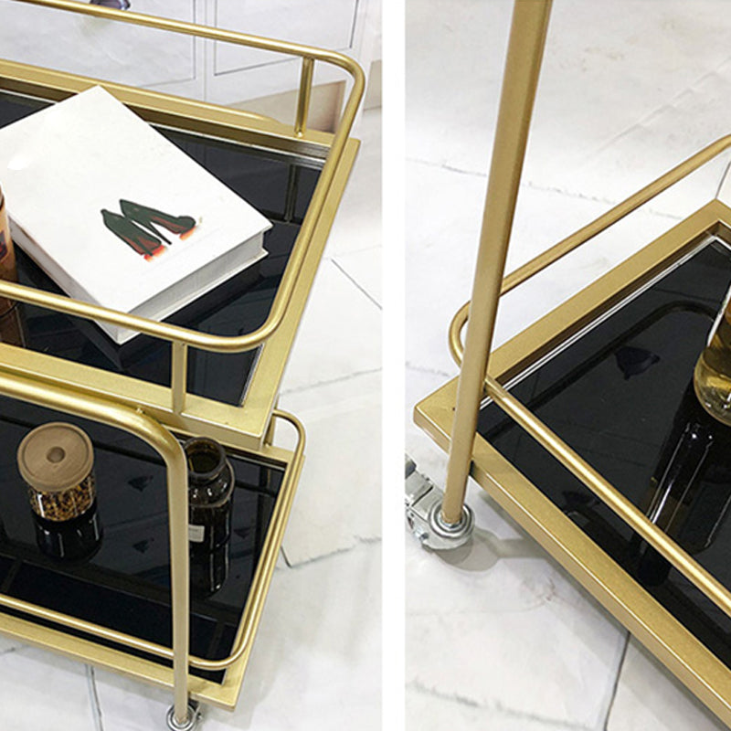 Contemporary 33.86"H Metal Prep Table Rolling Prep Table for Dining Room