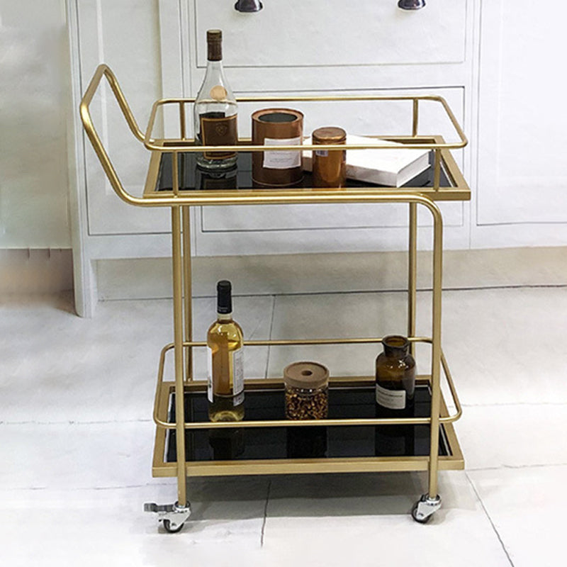 Contemporary 33.86"H Metal Prep Table Rolling Prep Table for Dining Room