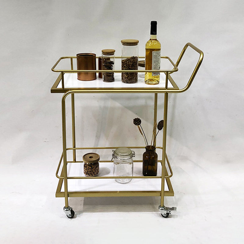 Contemporary 33.86"H Metal Prep Table Rolling Prep Table for Dining Room