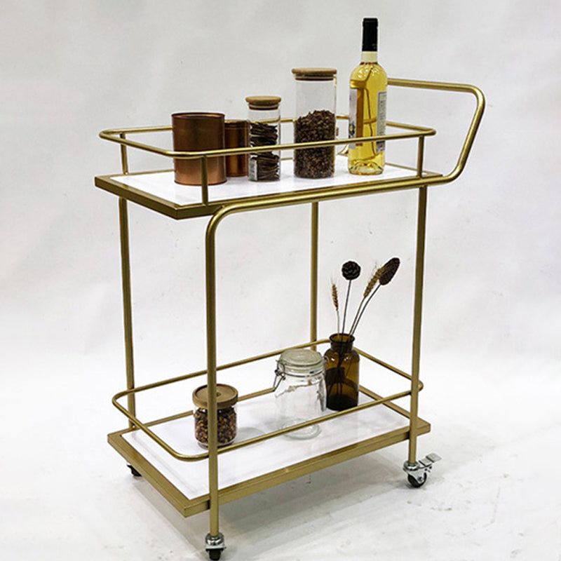 Contemporary 33.86"H Metal Prep Table Rolling Prep Table for Dining Room