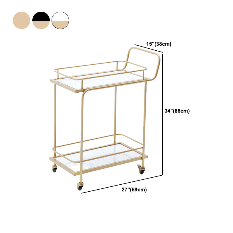 Contemporary 33.86"H Metal Prep Table Rolling Prep Table for Dining Room
