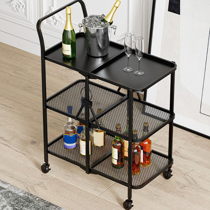 35.43" High Rolling Modern Prep Table Metal Prep Table for Dining Room