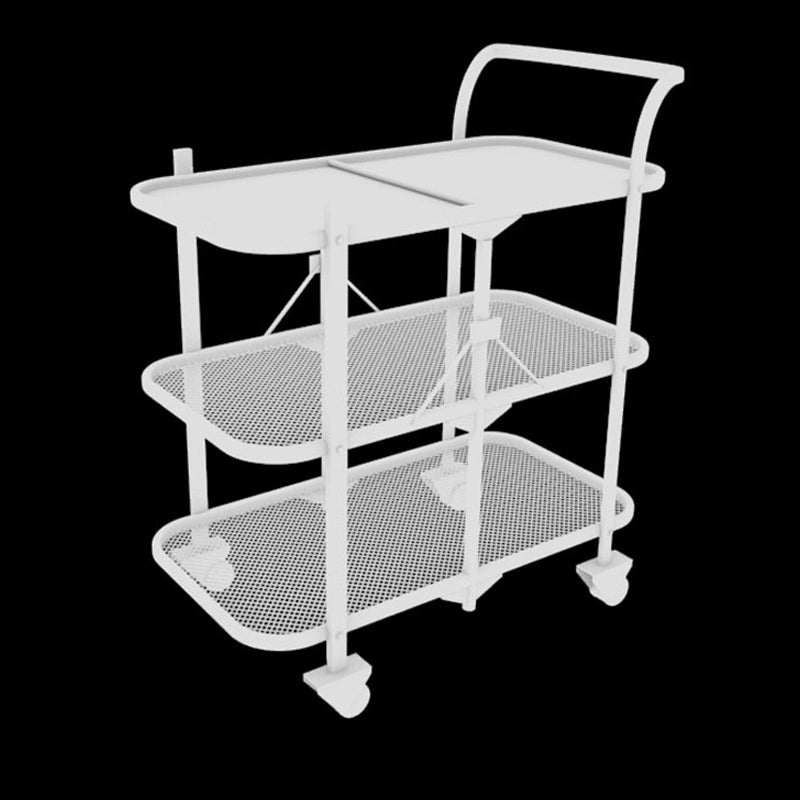 35.43" High Rolling Modern Prep Table Metal Prep Table for Dining Room