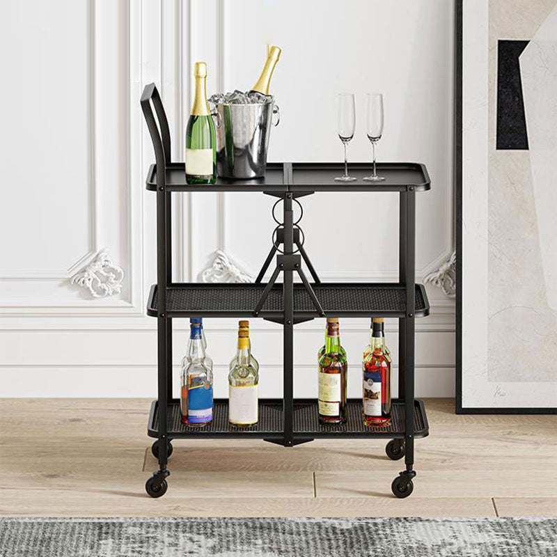 35.43" High Rolling Modern Prep Table Metal Prep Table for Dining Room