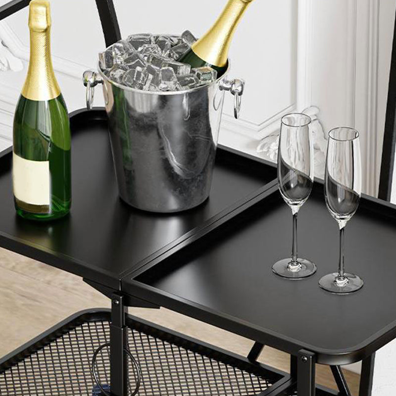 35.43" High Rolling Modern Prep Table Metal Prep Table for Dining Room