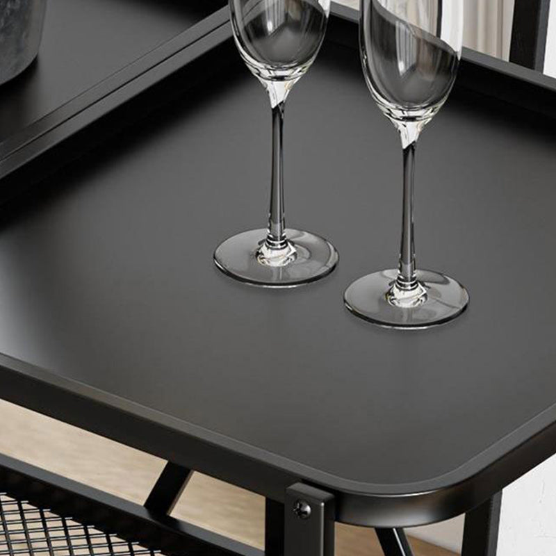 35.43" High Rolling Modern Prep Table Metal Prep Table for Dining Room