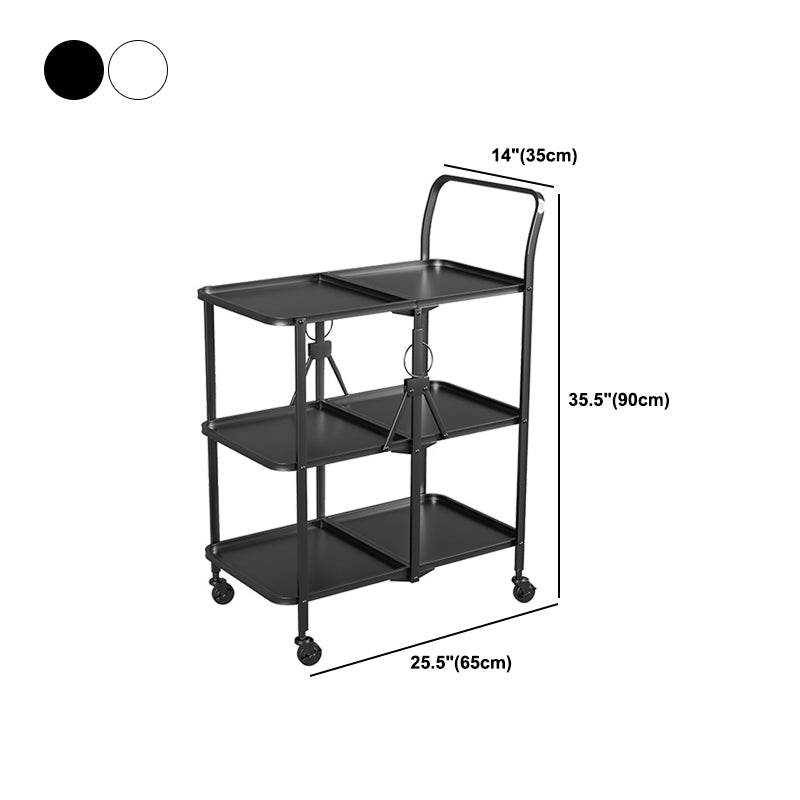 35.43" High Rolling Modern Prep Table Metal Prep Table for Dining Room