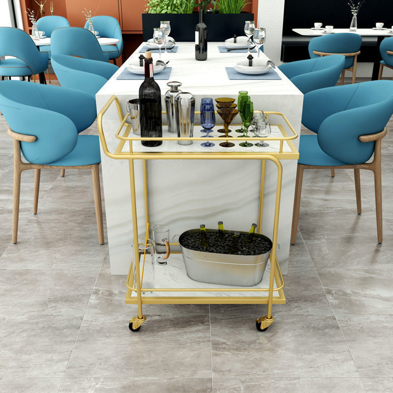 33.86" High Rolling Contemporary Prep Table Metal Prep Table for Dining Room