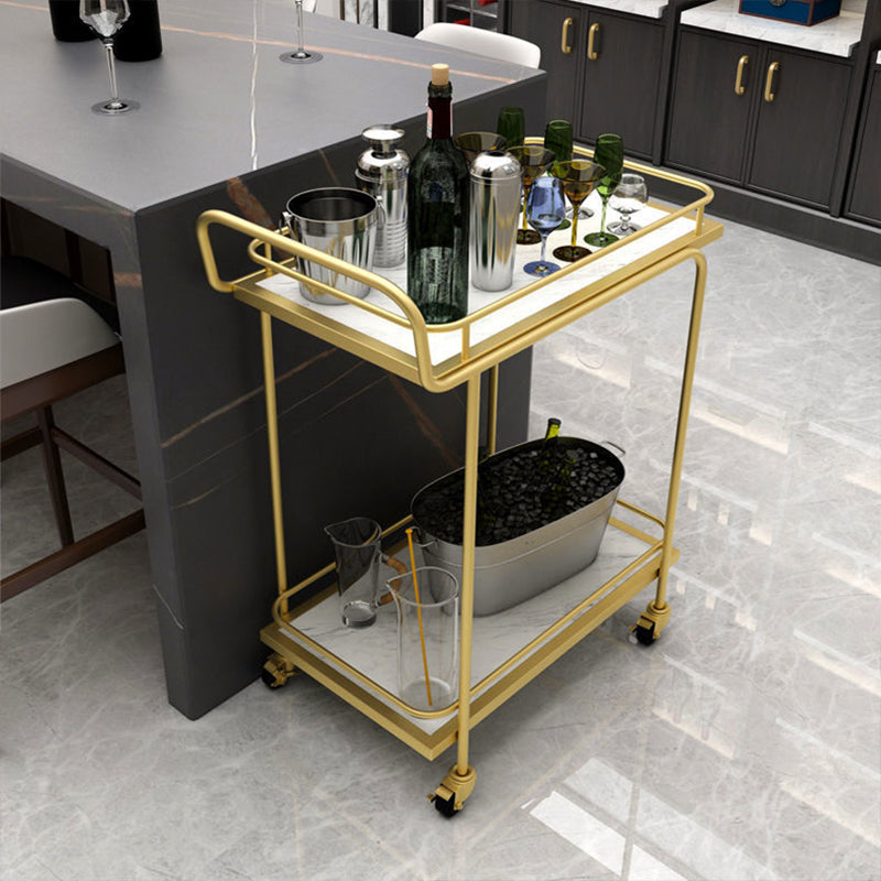 33.86" High Rolling Contemporary Prep Table Metal Prep Table for Dining Room