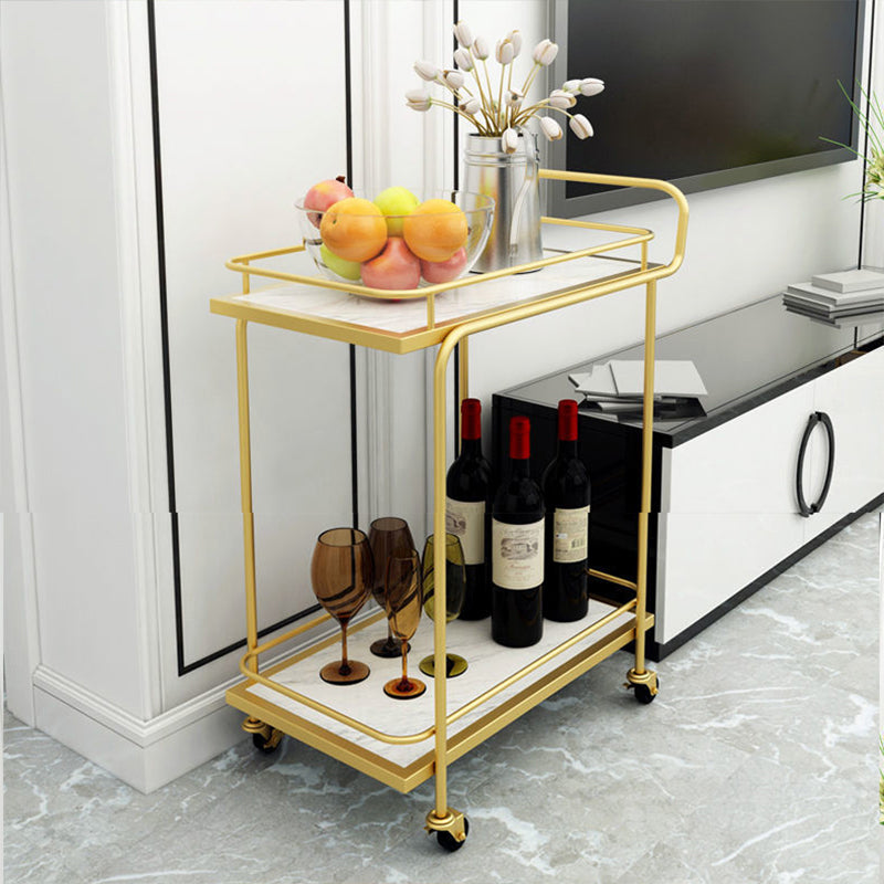 33.86" High Rolling Contemporary Prep Table Metal Prep Table for Dining Room