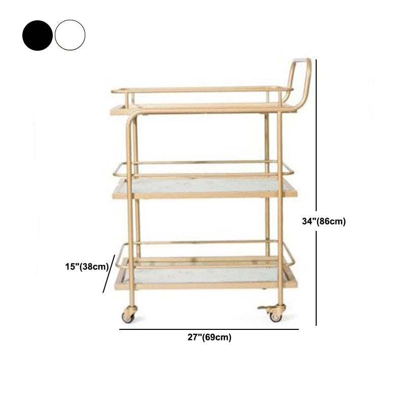 33.86" High Rolling Contemporary Prep Table Metal Prep Table for Dining Room