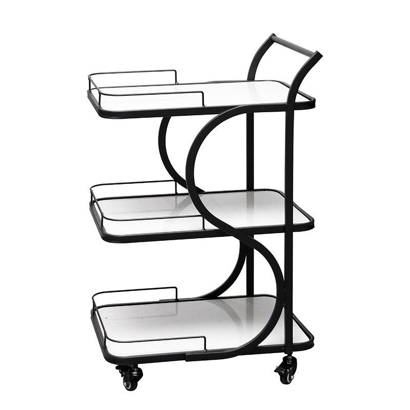 33" High Rolling Contemporary Prep Table Metal Prep Table with Open Storage