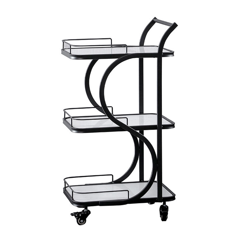 33" High Rolling Contemporary Prep Table Metal Prep Table with Open Storage