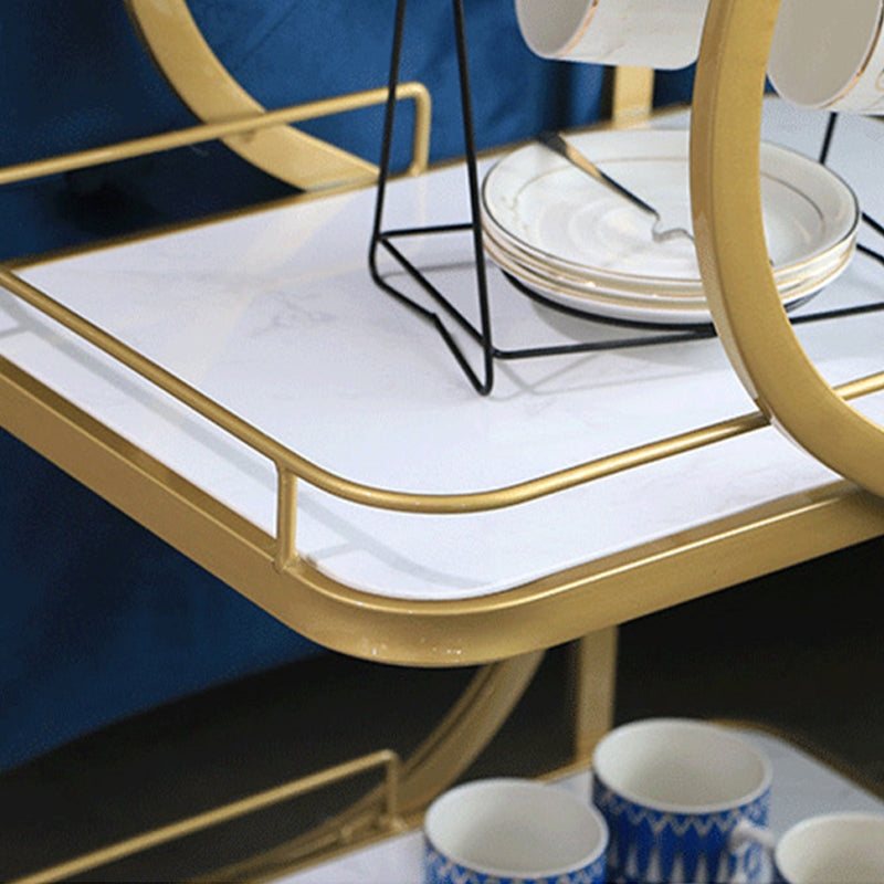 33" High Rolling Contemporary Prep Table Metal Prep Table with Open Storage