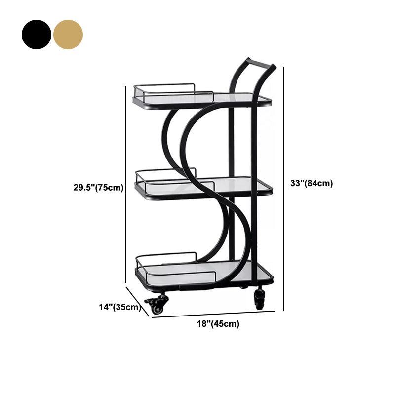 33" High Rolling Contemporary Prep Table Metal Prep Table with Open Storage