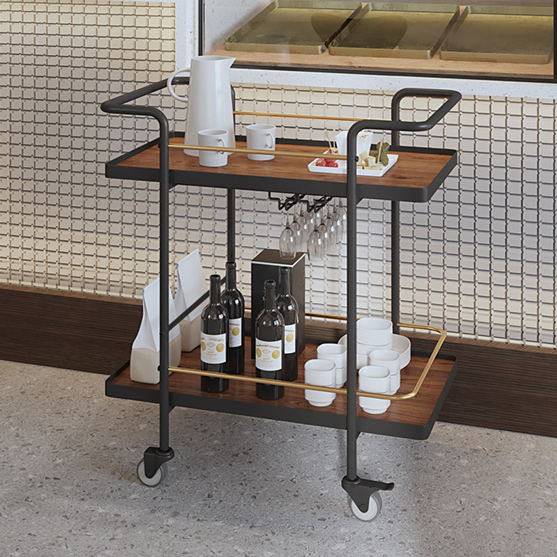 Modern Style Metal Prep Table 33.86"H Rolling Prep Table with Open Storage