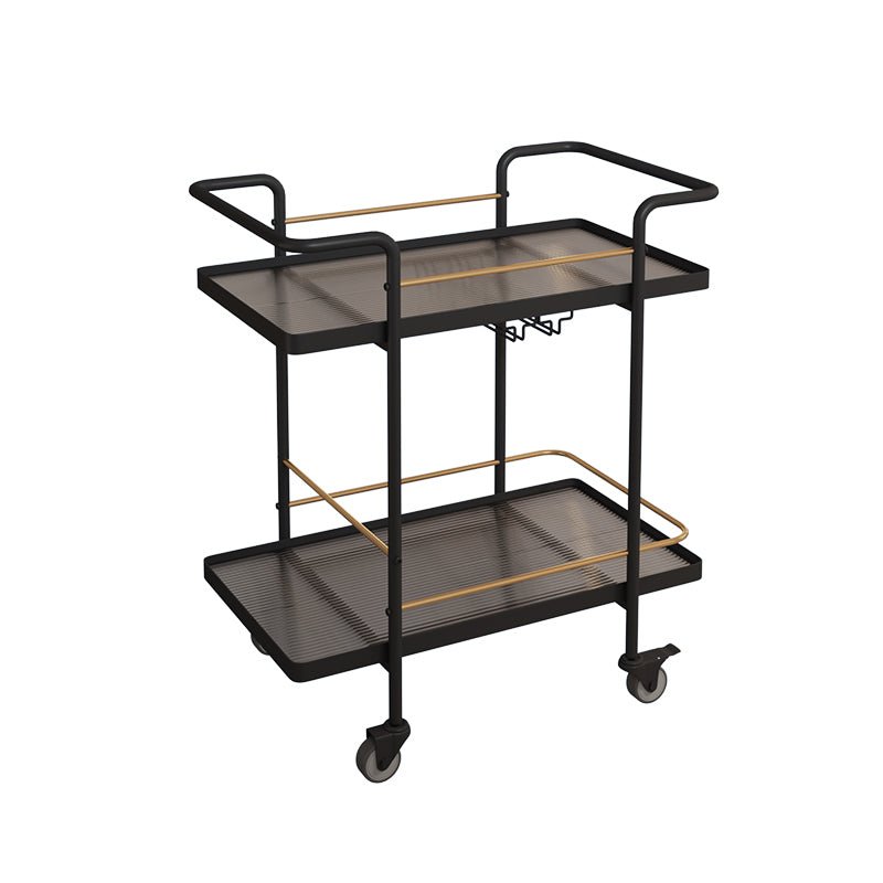Modern Style Metal Prep Table 33.86"H Rolling Prep Table with Open Storage