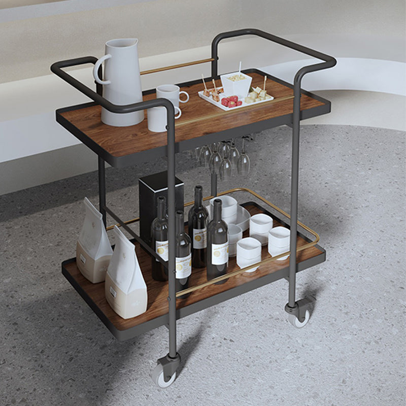Modern Style Metal Prep Table 33.86"H Rolling Prep Table with Open Storage