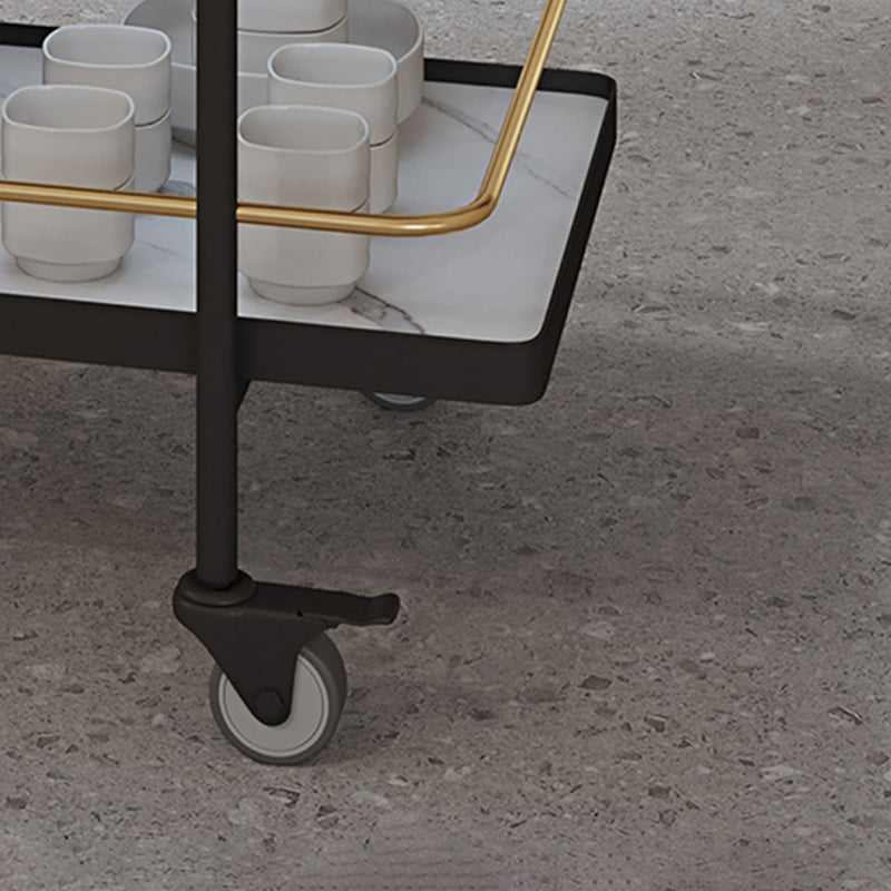 Modern Style Metal Prep Table 33.86"H Rolling Prep Table with Open Storage