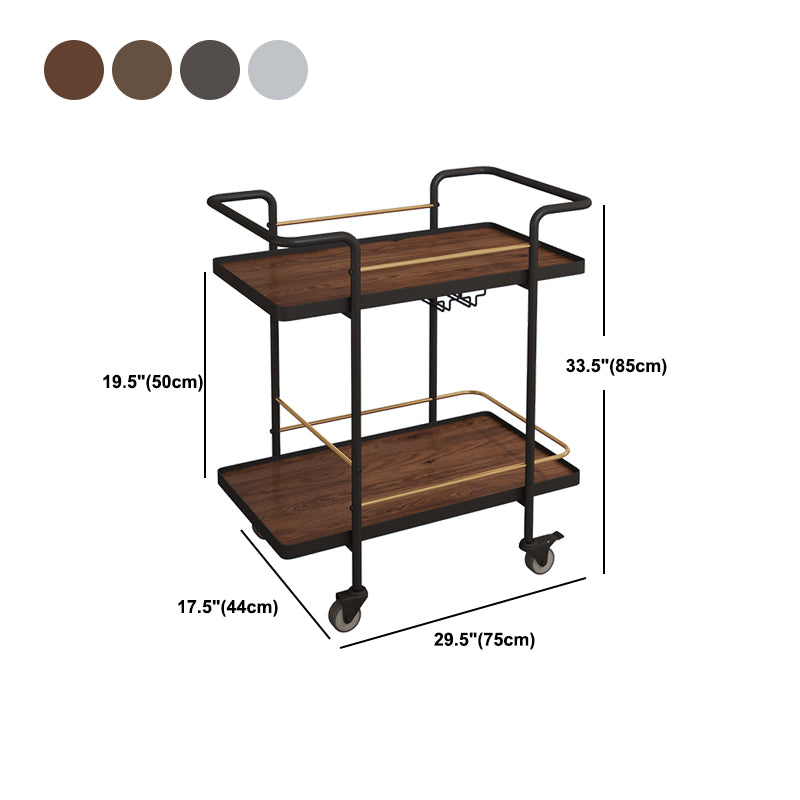 Modern Style Metal Prep Table 33.86"H Rolling Prep Table with Open Storage