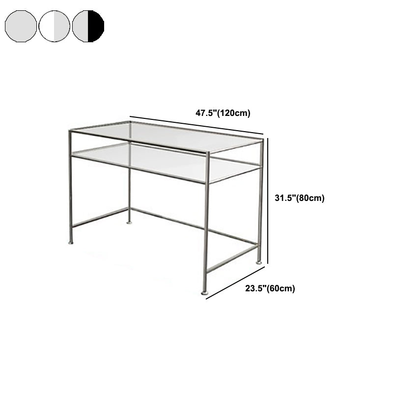Rectangular 31.5"H Writing Desk Bedroom Laptop Table with Shelf