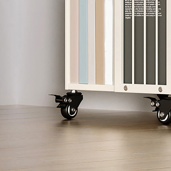 Modern Metal Bookshelf Pure White Standard Open Shelf Vertical Bookcase