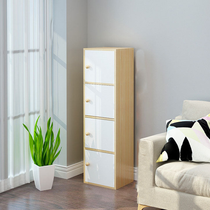 Modern Closed Back Bookshelf Wooden Shelf Bookcase for Study Room