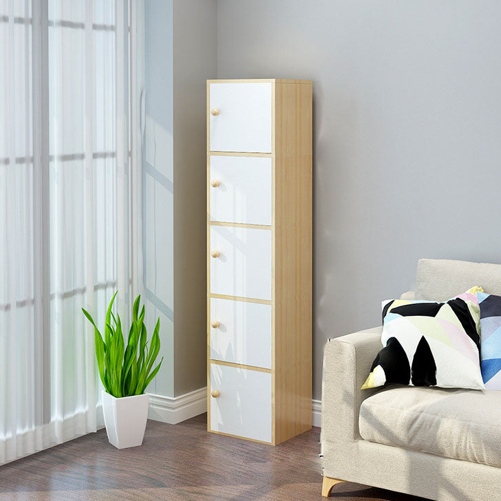 Modern Closed Back Bookshelf Wooden Shelf Bookcase for Study Room