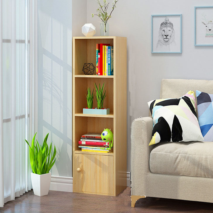 Modern Closed Back Bookshelf Wooden Shelf Bookcase for Study Room