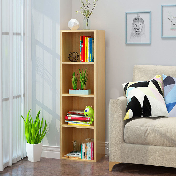 Modern Closed Back Bookshelf Wooden Shelf Bookcase for Study Room