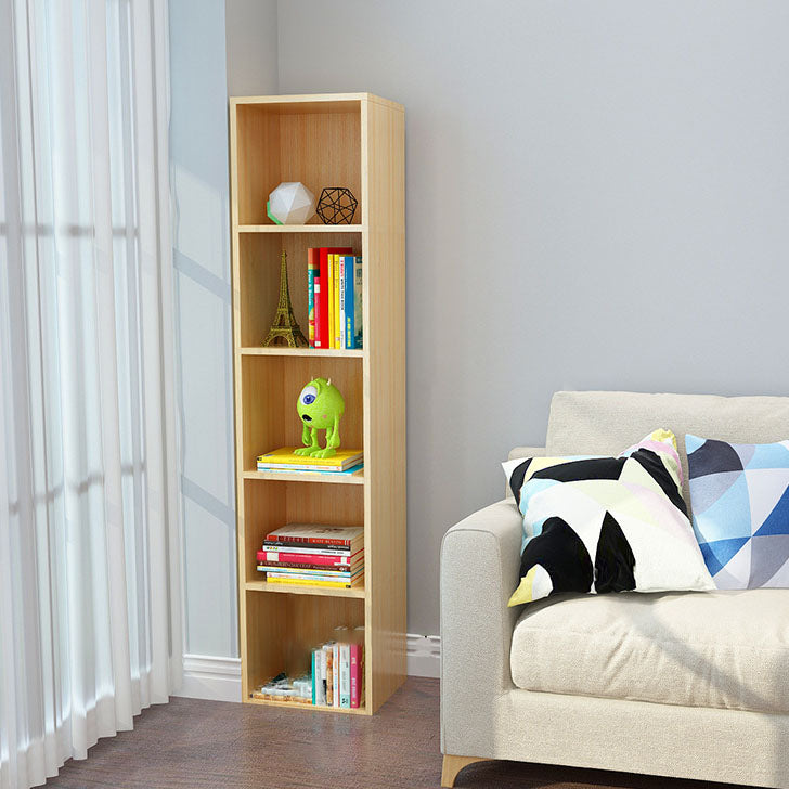Modern Closed Back Bookshelf Wooden Shelf Bookcase for Study Room