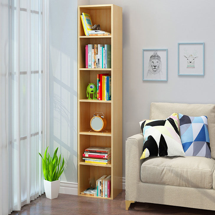 Modern Closed Back Bookshelf Wooden Shelf Bookcase for Study Room