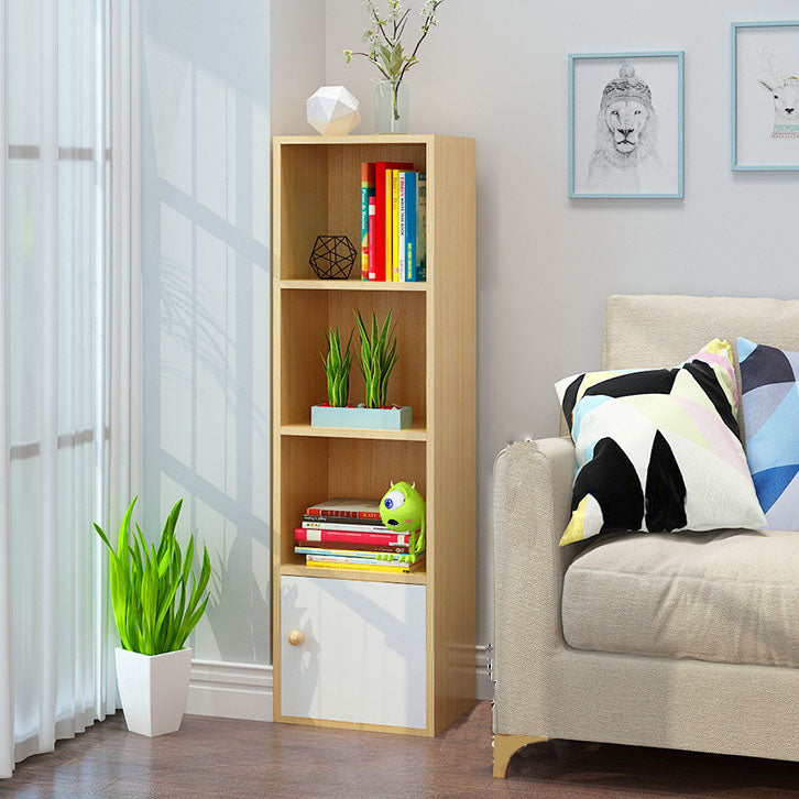 Modern Closed Back Bookshelf Wooden Shelf Bookcase for Study Room