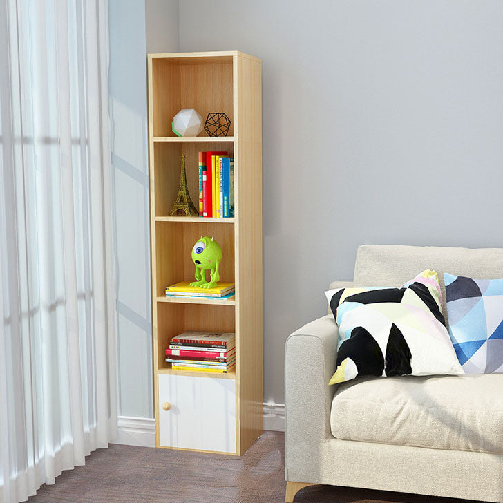 Modern Closed Back Bookshelf Wooden Shelf Bookcase for Study Room