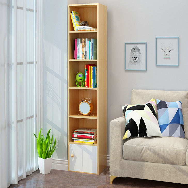 Modern Closed Back Bookshelf Wooden Shelf Bookcase for Study Room