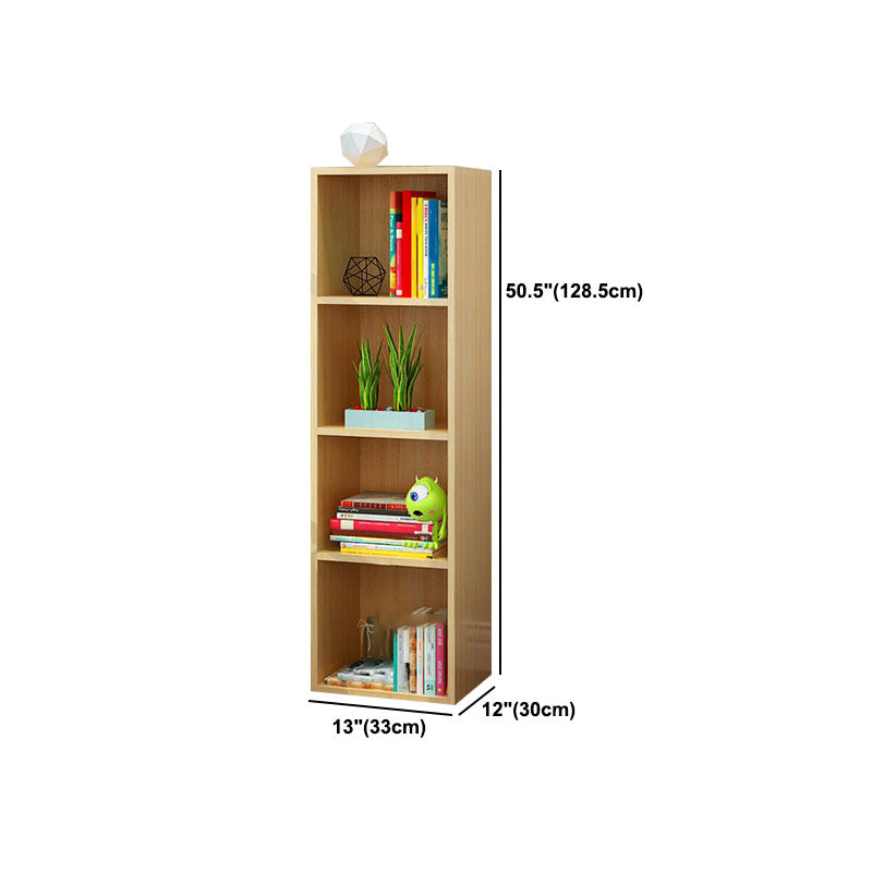 Modern Closed Back Bookshelf Wooden Shelf Bookcase for Study Room