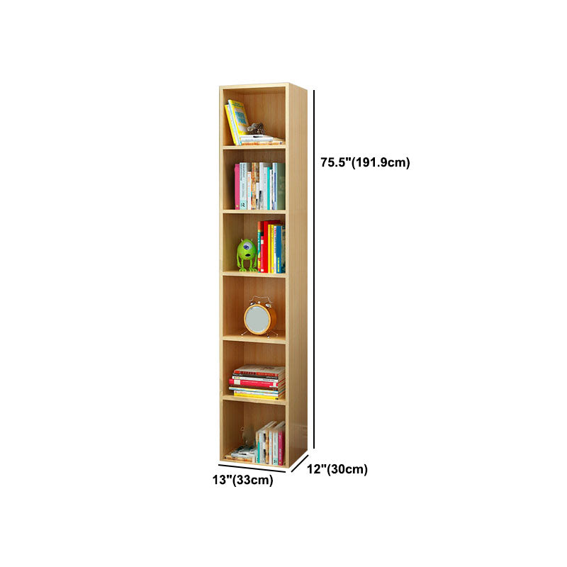 Modern Closed Back Bookshelf Wooden Shelf Bookcase for Study Room