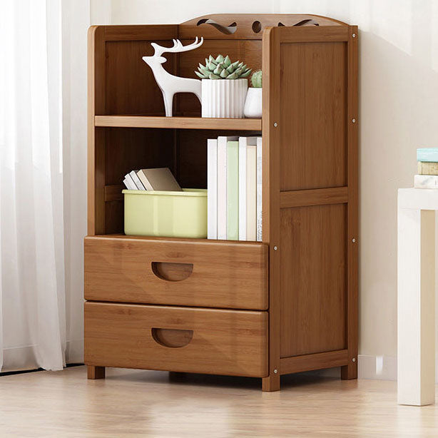 Contemporary Floor Closed Back Bookshelf Bamboo Home Shelf Bookcase