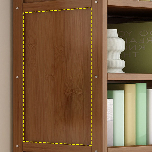 Contemporary Floor Closed Back Bookshelf Bamboo Home Shelf Bookcase