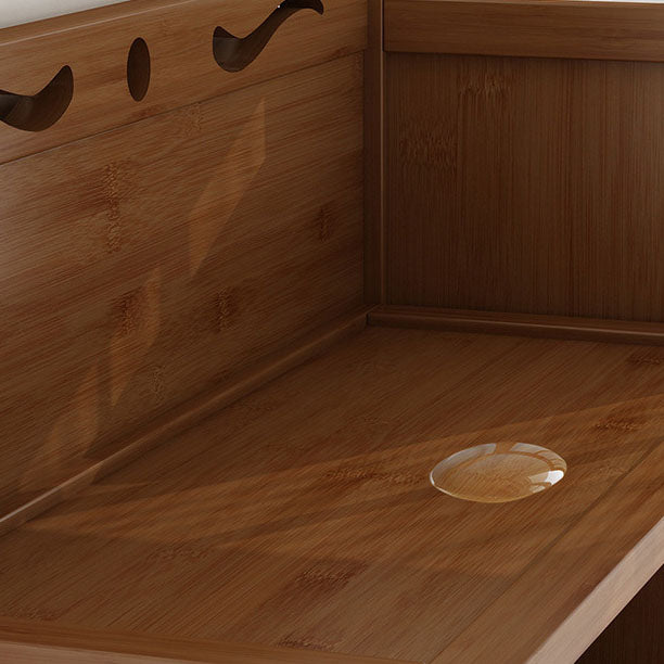 Contemporary Floor Closed Back Bookshelf Bamboo Home Shelf Bookcase