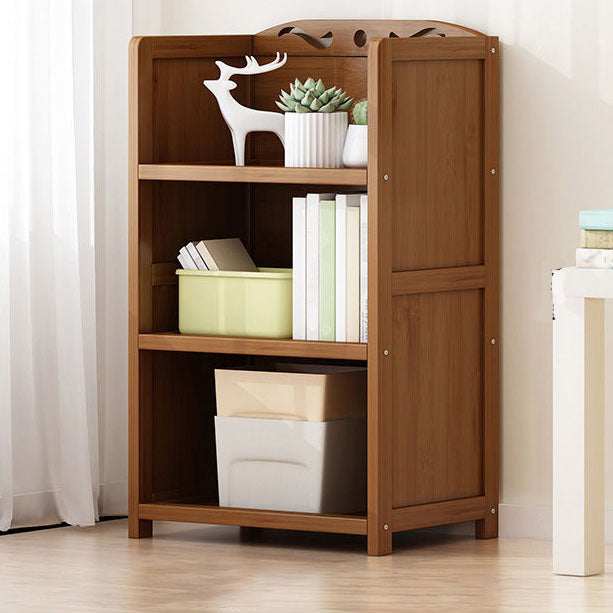 Contemporary Floor Closed Back Bookshelf Bamboo Home Shelf Bookcase