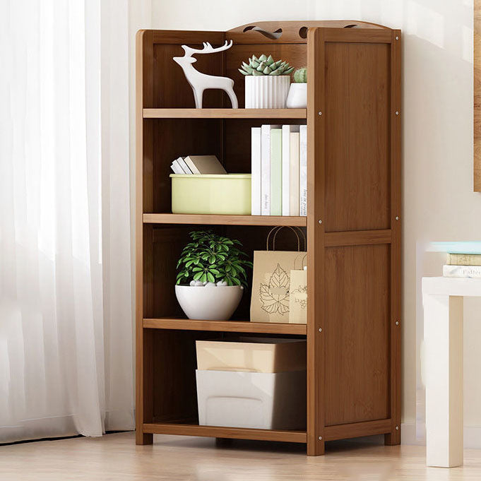 Contemporary Floor Closed Back Bookshelf Bamboo Home Shelf Bookcase