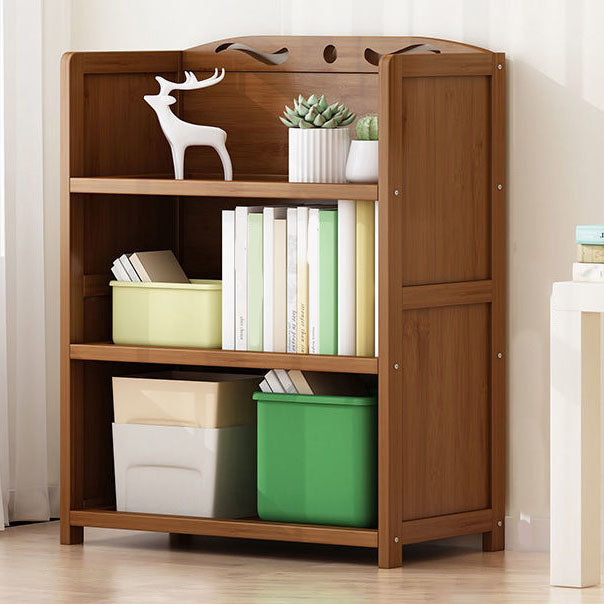Contemporary Floor Closed Back Bookshelf Bamboo Home Shelf Bookcase