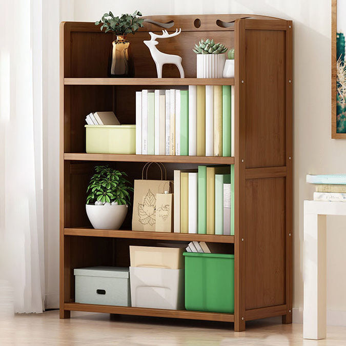 Contemporary Floor Closed Back Bookshelf Bamboo Home Shelf Bookcase