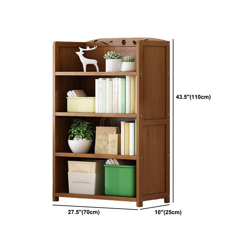 Contemporary Floor Closed Back Bookshelf Bamboo Home Shelf Bookcase