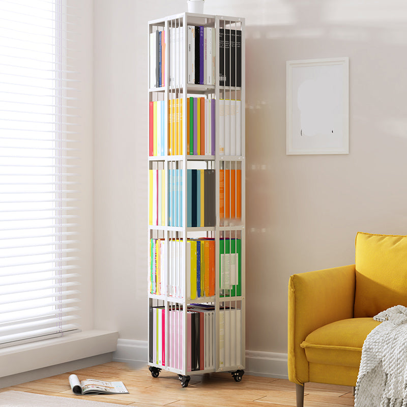 Modern Metal Bookshelf Standard Closed Back Shelf Vertical Bookcase