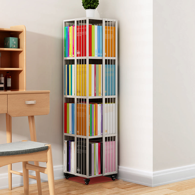 Modern Metal Bookshelf Standard Closed Back Shelf Vertical Bookcase