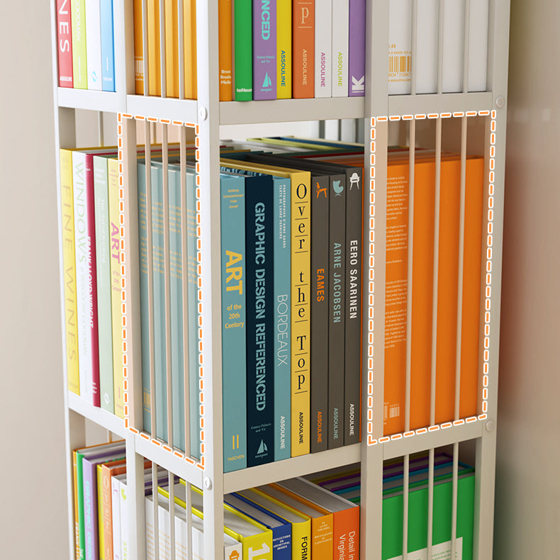 Modern Metal Bookshelf Standard Closed Back Shelf Vertical Bookcase